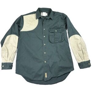 Wrangler Rugged Wear Shooting Shirt Mens Large Canvas Quilted‎ Shoulder Hunting